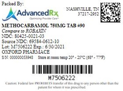Methocarbamol 500mg Tab Qty 90 NDC 80425-0021.jpg Methocarbamol 500mg Tab Qty 90 NDC 80425 0021